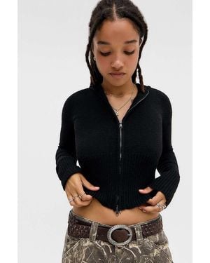 BDG Monet Zip-through Cardigan - Black