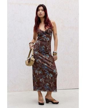 Motel Alnaka Paisley Maxi Dress - Brown