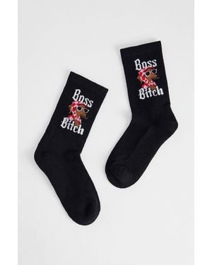 Out From Under Boss B*tch Socks - Black