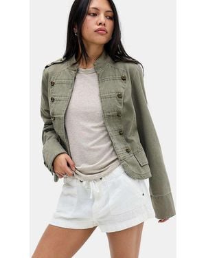 BDG 5-pocket Linen Shorts - Grey