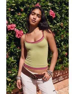 Urban Outfitters Uo Molly Stripe Ribbed Cami - Green