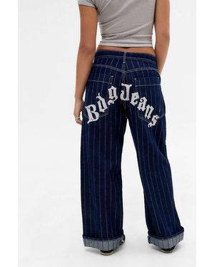 BDG Jaya Stripe Paint-print Jeans - Blue