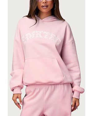 Edikted Hearts Barbie Oversized Hoodie - Pink