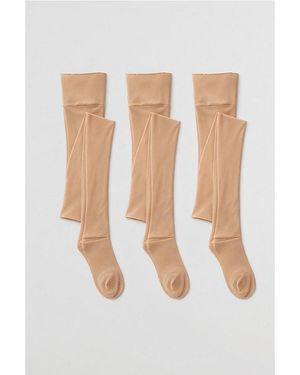 LECHERY Lechery 3-Pack Lustrous Shiny 40 Denier Semi-Opaque Tights - White