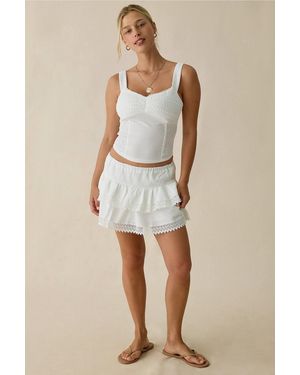 Kimchi Blue Getaway Smocked Set - Natural
