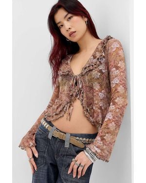 Kimchi Blue Misha Waterfall Blouse - Brown