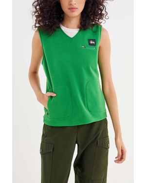 Stussy Tempo Fleece Vest - Green