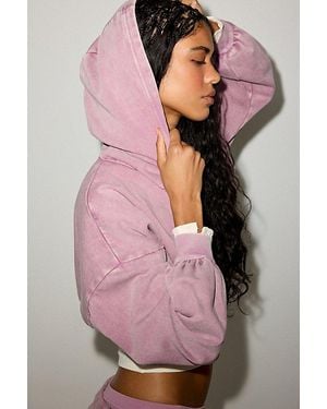 Out From Under Fundamental Flair Bubble Hoodie Shrug Top - Pink
