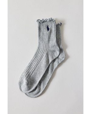 Polo Ralph Lauren Lettuce Edge Ankle Sock - Grey