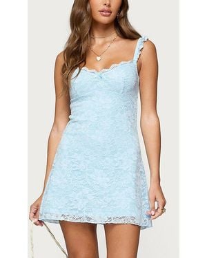 Edikted Stephanie Lace Mini Dress - Blue