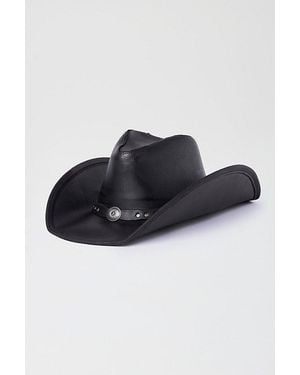 Minnetonka Leather Silverton Dude Cowboy Hat - Blue
