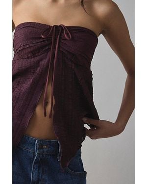Urban Outfitters Uo Eloise Convertible Tie Split-Front Tube Top - Black