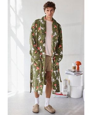 Urban Outfitters Snoopy & Mushroom Pattern Robe - Green