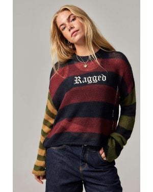 The Ragged Priest Uo Exclusive Vertex Knit Jumper Xs At Urban Outfitters - Blue