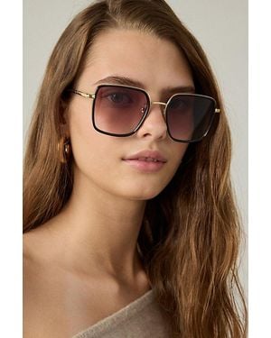 Urban Outfitters Lana Oversized Rectangle Sunglasses - Brown
