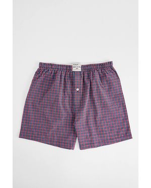 BDG Navy & Red Check Boxer Shorts - Purple