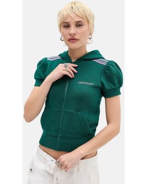 iets frans... Trip Hooded Short Sleeve Track Top - Green