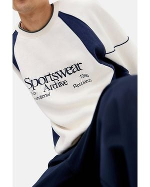 iets frans... Ecru & Navy Panel Sport Sweatshirt - Blue