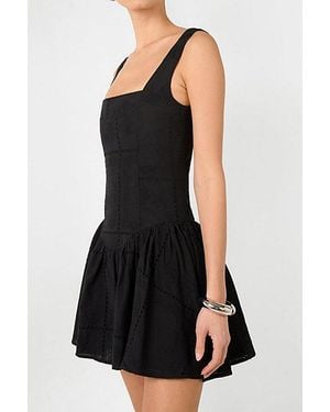 WeWoreWhat Corset Drop Waist Mini Dress - Black