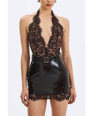 Miss Circle Faris Halter Belted Mini Dress - Black
