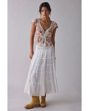 Kimchi Blue Cameron Lace Trim Tie-Front Top - Natural