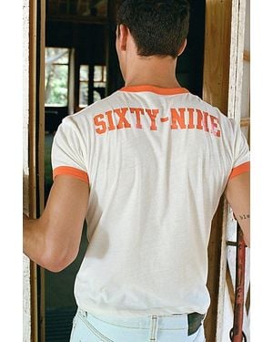 BDG Varsity Graphic Slim Fit Retro Ringer Tee - Gray