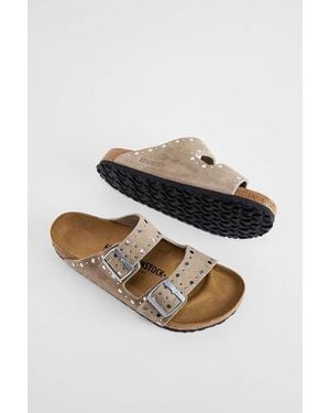 Birkenstock Taupe Arizona Rivet Sandals - Grey