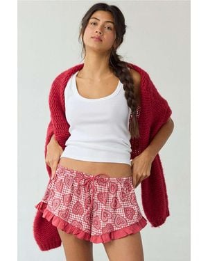 Out From Under Eat Your Heart Out Pyjama Shorts - Red