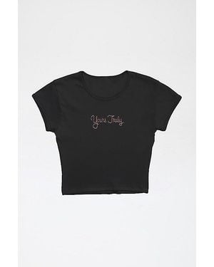 Urban Outfitters Ariana Grande Uo Exclusive Yours Truly Graphic Baby Tee - Black