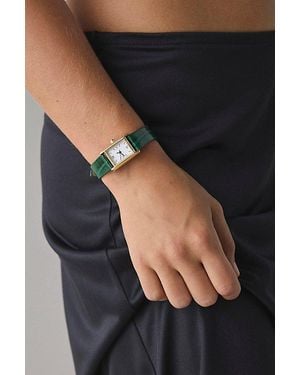 Urban Outfitters Croc Embossed Leather Rectangle Watch - Gray