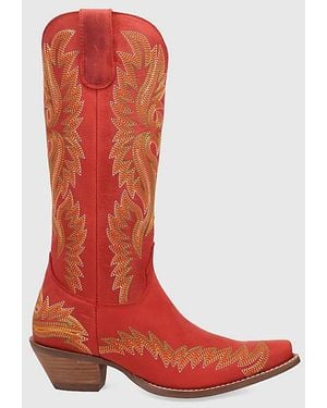 Dingo Lantana Leather Boot - Red