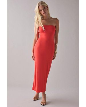 Urban Outfitters Uo Nora Jersey Knit Tube Midi Dress - Red