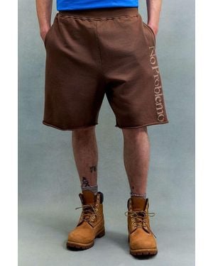 No Problemo Uo Exclusive Brown Jersey Shorts