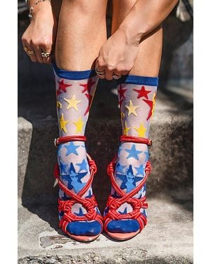 Sock Candy Supergirl Star Shimmer Sheer Sock - Gray