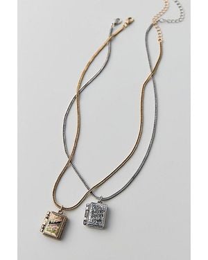 Urban Outfitters Bff Locket Necklaces Set - Gray