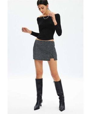 Urban Outfitters Uo Grace Sparkle Knit Mini Skort - Black