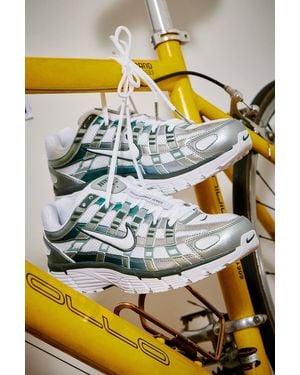 Nike White & Green P-6000 Trainers - Yellow