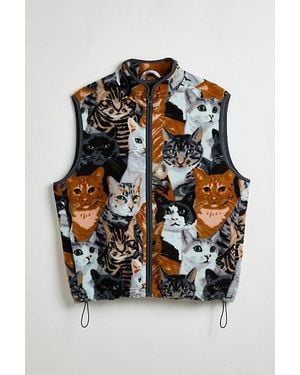 Urban Outfitters Uo Printed Cat Vest Jacket - Multicolor