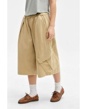 BDG Dallas Cropped Cargo Trousers - Natural