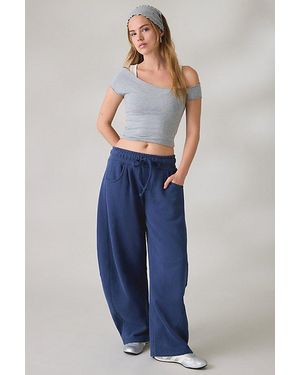 Out From Under Essential Barrel Leg Full Length Sweatpants - Blue