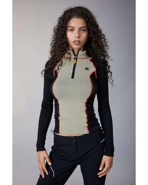iets frans... Shelly Waffle Track Top - Black