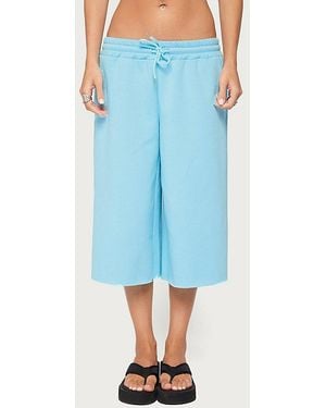 Edikted Camo Rush Oversized Bermuda Shorts - Blue
