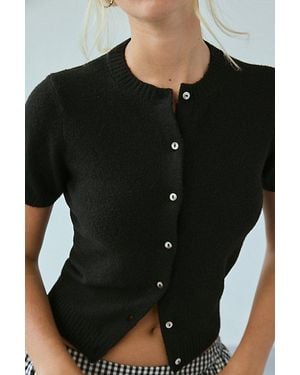 Kimchi Blue Rachel Short Sleeve Cardigan - Black