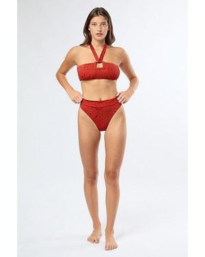 Onia Ivy High Rise Bikini Bottom - Red
