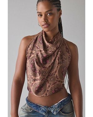 Urban Outfitters Retro Silky Bandana - Brown