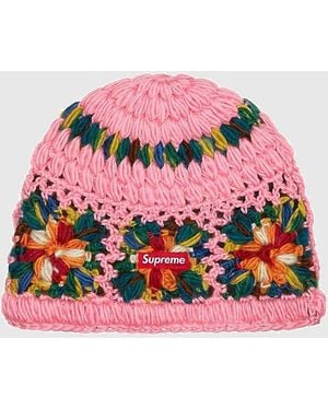 Supreme Crochet Beanie - Pink