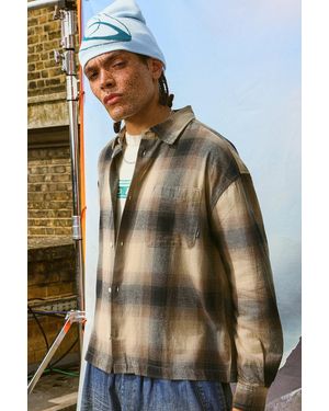 iets frans... Shadow Long Sleeve Check Shirt - Brown