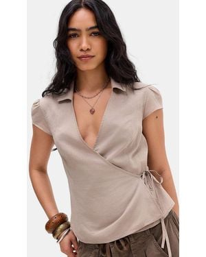 Kimchi Blue Dora Wrap Blouse - Green