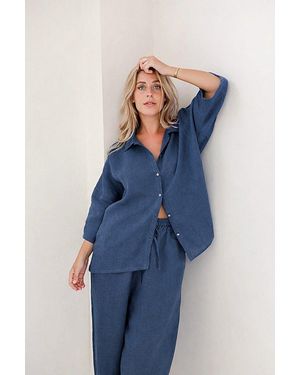 MagicLinen Pyjama Set Top - Blue