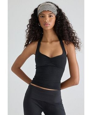 Out From Under Bec Pinch-Front Halter Cami - Black